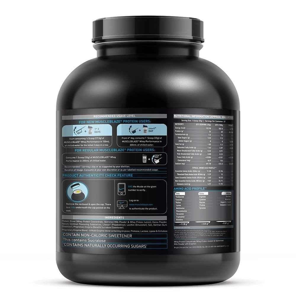 MuscleBlaze Whey Performance Protein Powder Blend 2Kg - Image 2