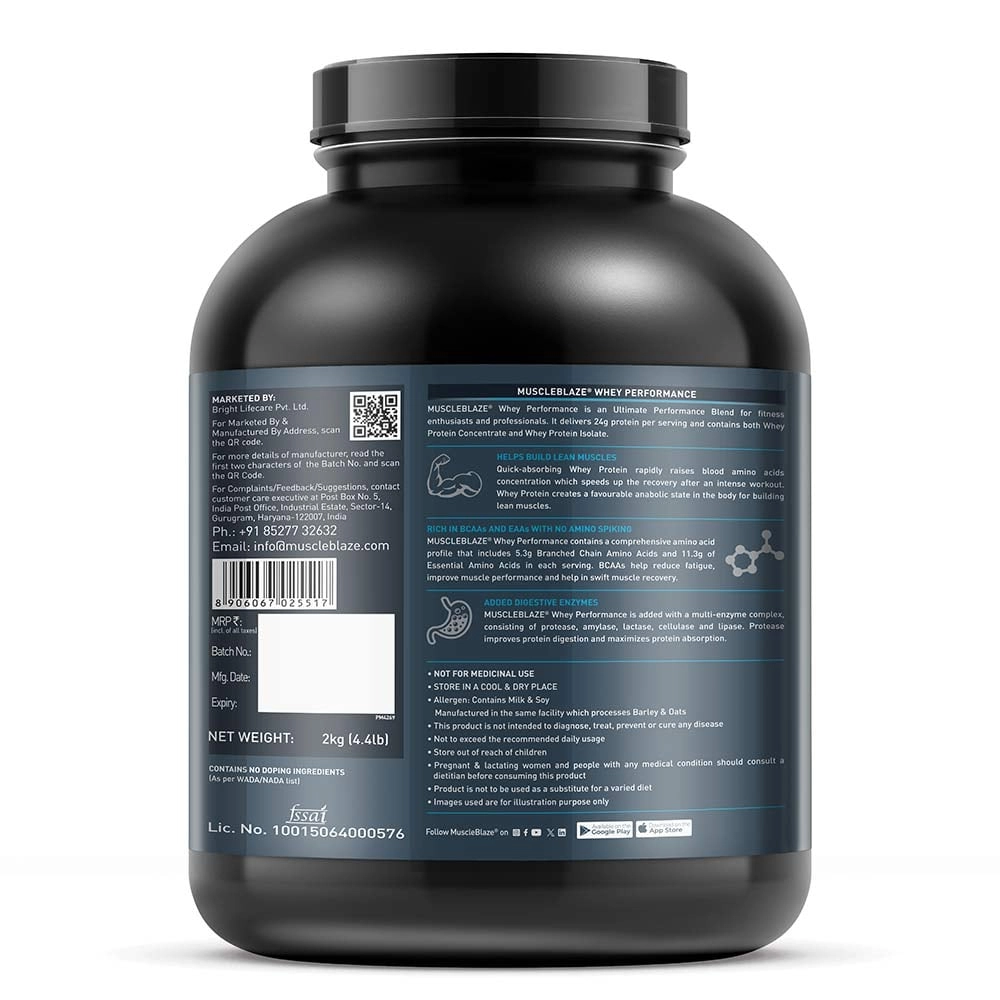 MuscleBlaze Whey Performance Protein Powder Blend 2Kg - Image 3