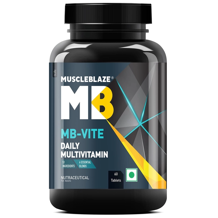 MuscleBlaze MB Vite Daily Multivitamin - Unflavoured, 60 Tablets