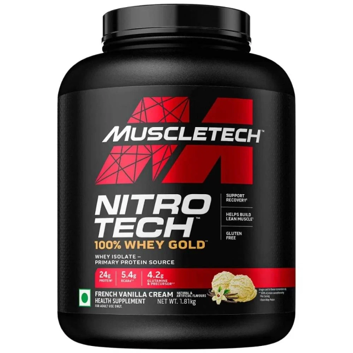 MuscleTech Nitrotech 100% Whey Gold Protein Powder, Primary Source Whey Protein Isolate, 24g Protein, 5.4g BCAA, 4.2g Glutamine - Image 2