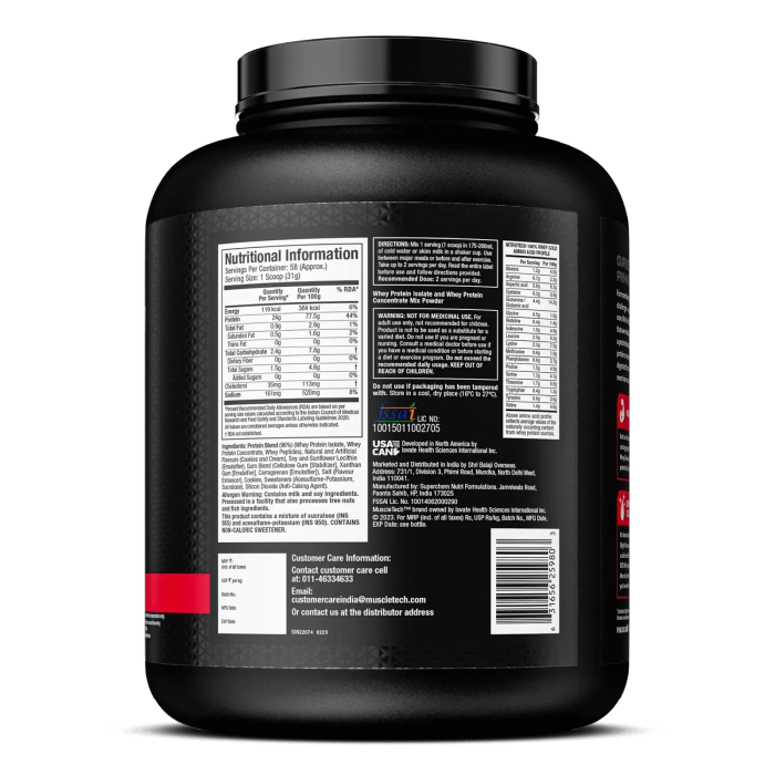 MuscleTech Nitrotech 100% Whey Gold Protein Powder, Primary Source Whey Protein Isolate, 24g Protein, 5.4g BCAA, 4.2g Glutamine - Image 5