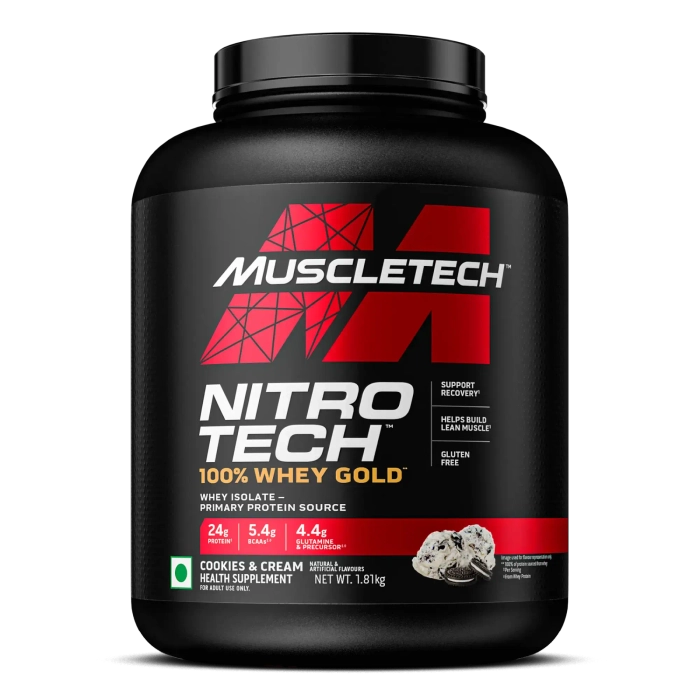 MuscleTech Nitrotech 100% Whey Gold Protein Powder, Primary Source Whey Protein Isolate, 24g Protein, 5.4g BCAA, 4.2g Glutamine - Image 3