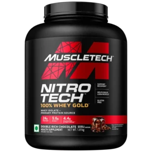 MuscleTech Nitrotech 100% Whey Gold Protein Powder, Primary Source Whey Protein Isolate, 24g Protein, 5.4g BCAA, 4.2g Glutamine