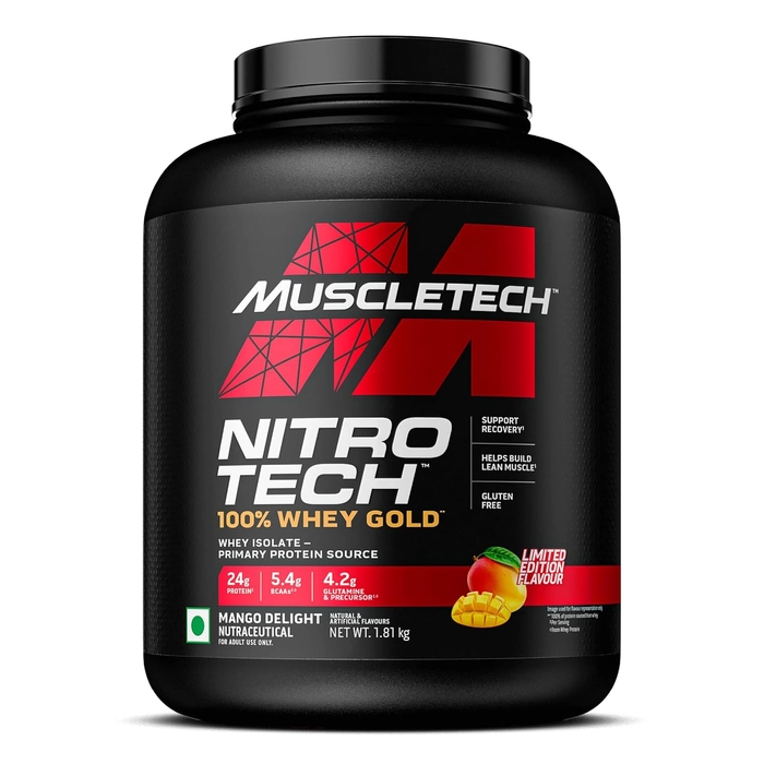 MuscleTech Nitrotech 100% Whey Gold Protein Powder, Primary Source Whey Protein Isolate, 24g Protein, 5.4g BCAA, 4.2g Glutamine - Image 4