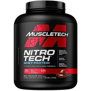 MuscleTech Nitrotech Whey Protein Concentrate Powder, 30g Protein, 3g Creatine, 6.7g BCAA