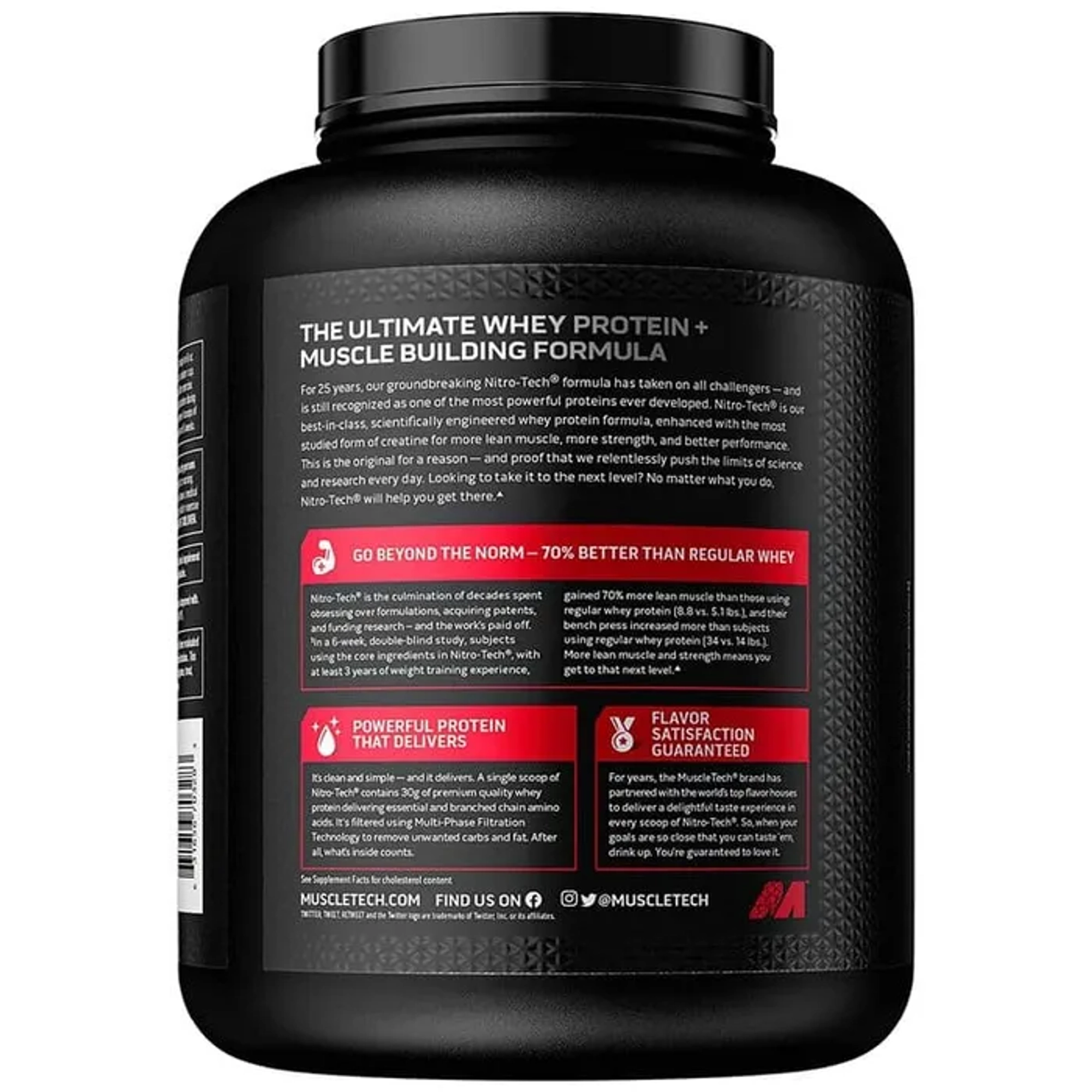 MuscleTech Nitrotech Whey Protein Concentrate Powder, 30g Protein, 3g Creatine, 6.7g BCAA - Image 6