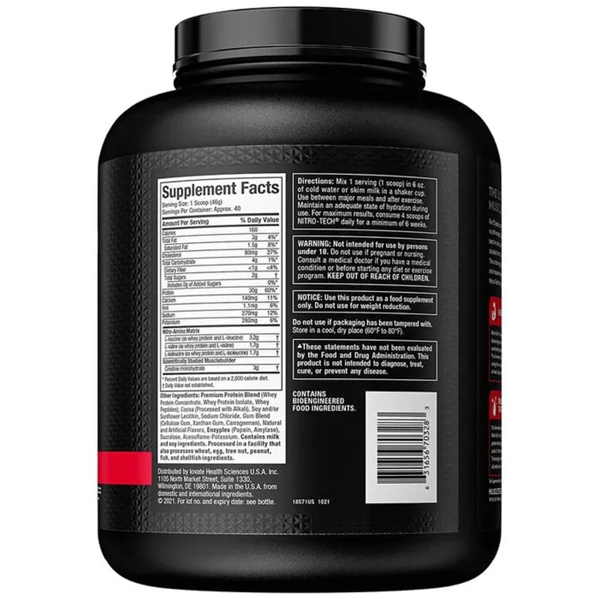 MuscleTech Nitrotech Whey Protein Concentrate Powder, 30g Protein, 3g Creatine, 6.7g BCAA - Image 5