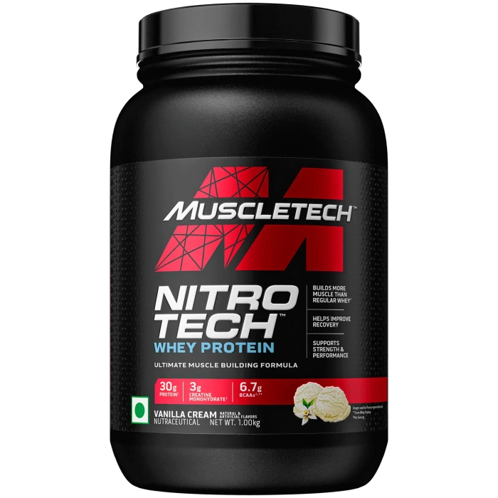 MuscleTech Nitrotech Whey Protein Concentrate Powder, 30g Protein, 3g Creatine, 6.7g BCAA - Image 3
