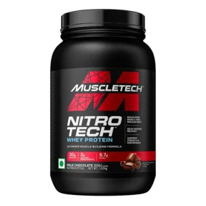 MuscleTech Nitrotech Whey Protein Concentrate Powder, 30g Protein, 3g Creatine, 6.7g BCAA