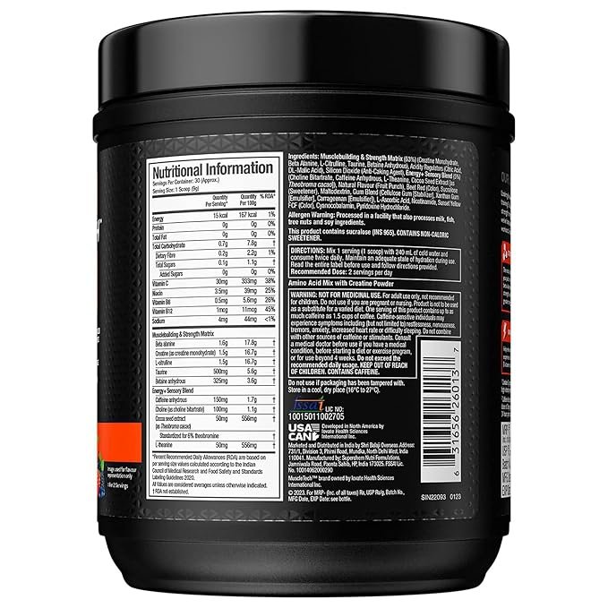 MuscleTech Vapor X5 Pre Workout Powder | Support Energy and Performance with Creatine Monohydrate, Beta Alanine, L-Citrulline & Caffeine | 30 Servings, 270g - Image 3