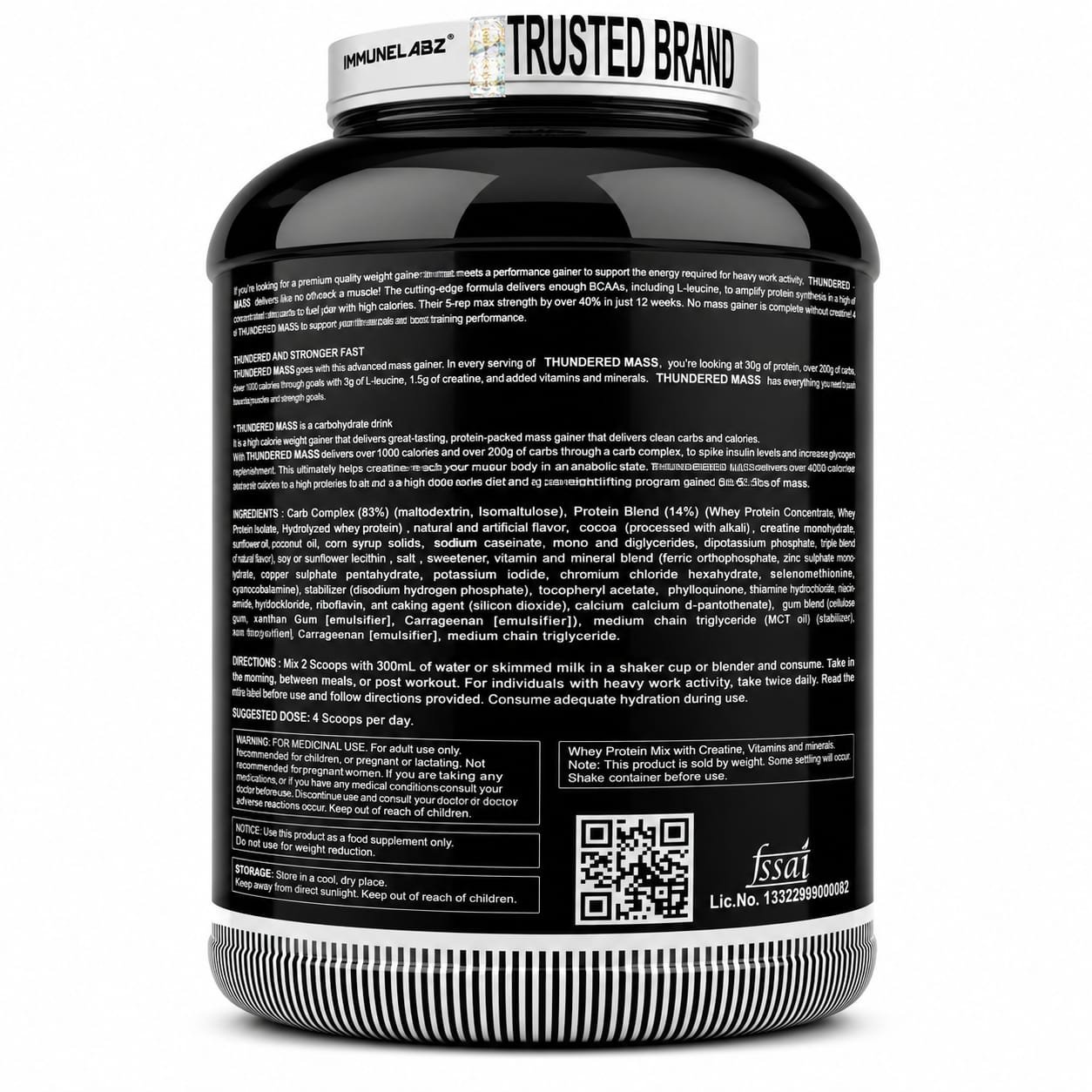 Immunelabz Thundered Mega Mass Gainer 10000 | Premium Weight Gainer for Lean Muscle Growth, Strength & Recovery | Rich Chocolate | 6 lbs (2.75kg) - Image 3