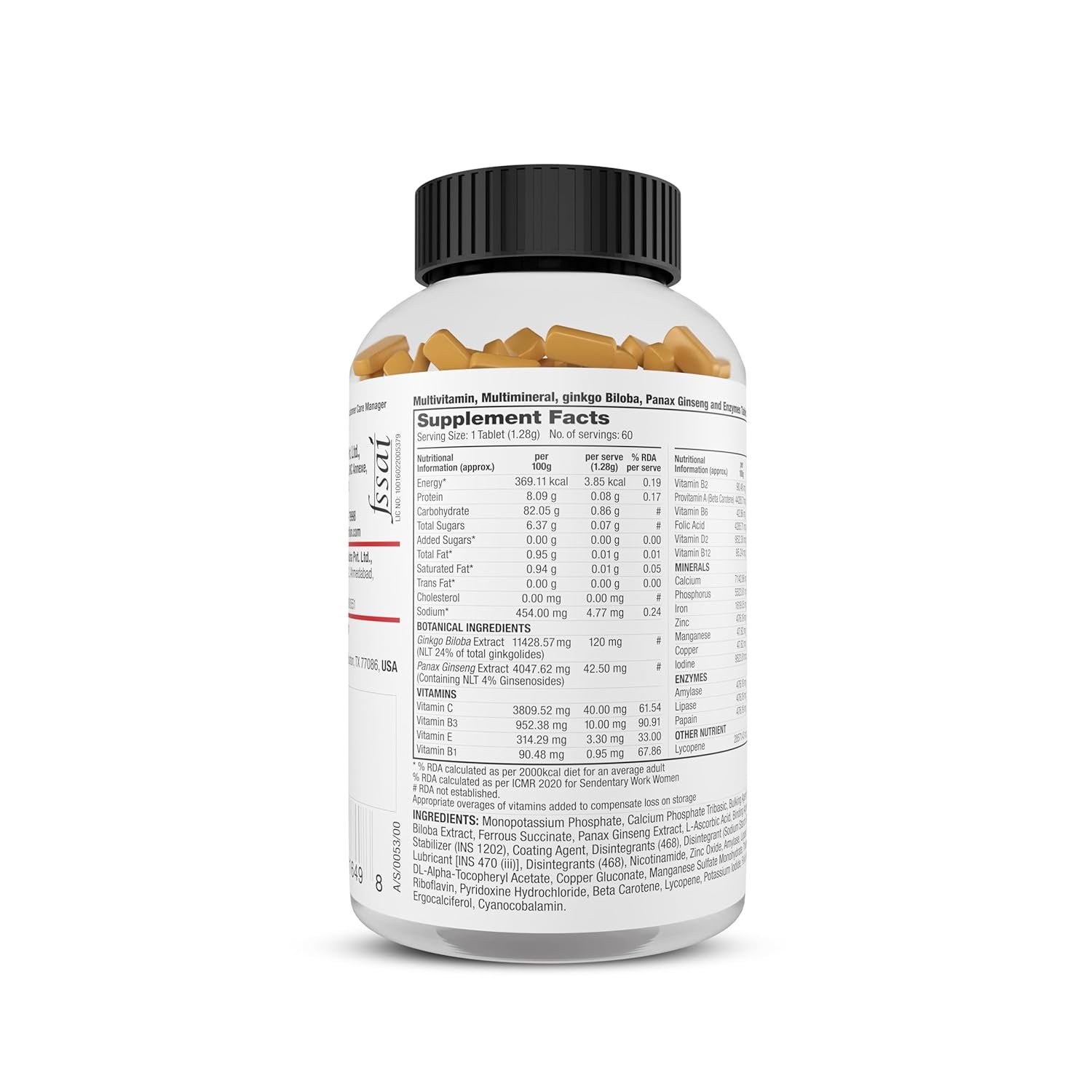 Labrada MultiVitamin (10 Vitamins, 7 Minerals, Gingko Bilboa Extract, Panax Ginseng, Lycopene, 3 Enzymes, Once Daily), 100 Tablet Count - Image 4