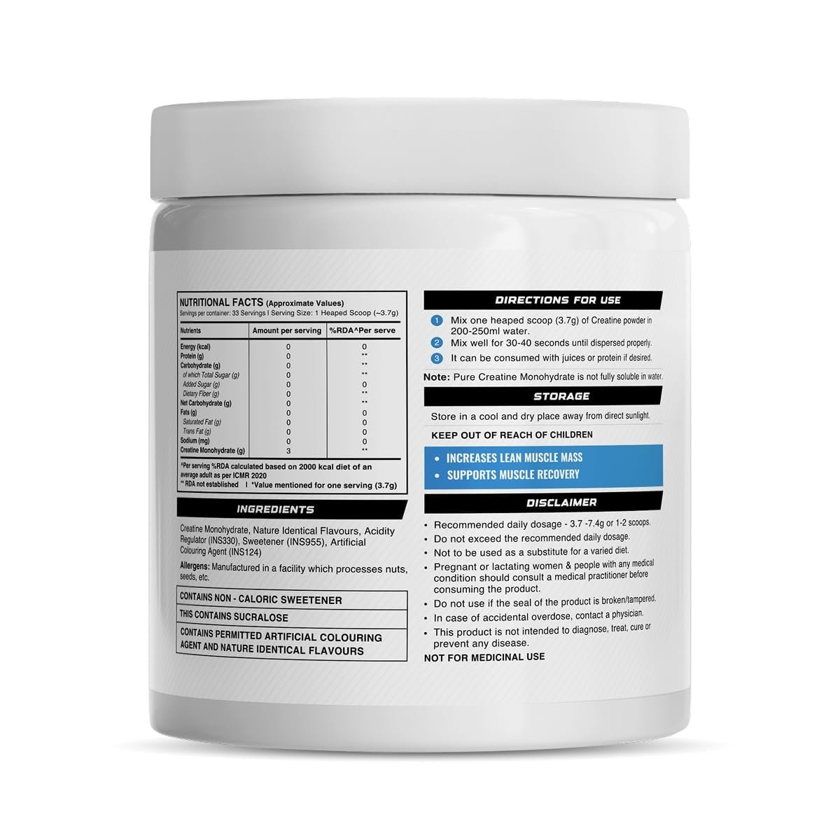 Wellcore Pure Micronised Creatine Powder With Glass Bottle | (83 Servings) For Enhanced Muscle Strength With Rapid Absorption | Creatine Monohydrate | Wellcore Creatine Flavoured - Image 7
