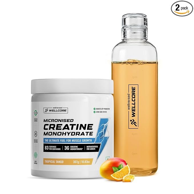 Wellcore Pure Micronised Creatine Powder With Glass Bottle | (83 Servings) For Enhanced Muscle Strength With Rapid Absorption | Creatine Monohydrate | Wellcore Creatine Flavoured - Image 4