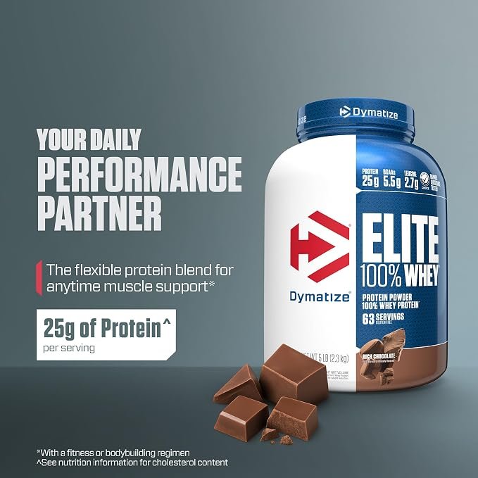 Dymatize Nutrition Elite 100% Whey Protein | Muscle Recovery | 25g Protein | 5.5g BCAA | Fast-Absorbing Protein | Gluten-Free | Blend with BCAAs & Glutamine - Image 3