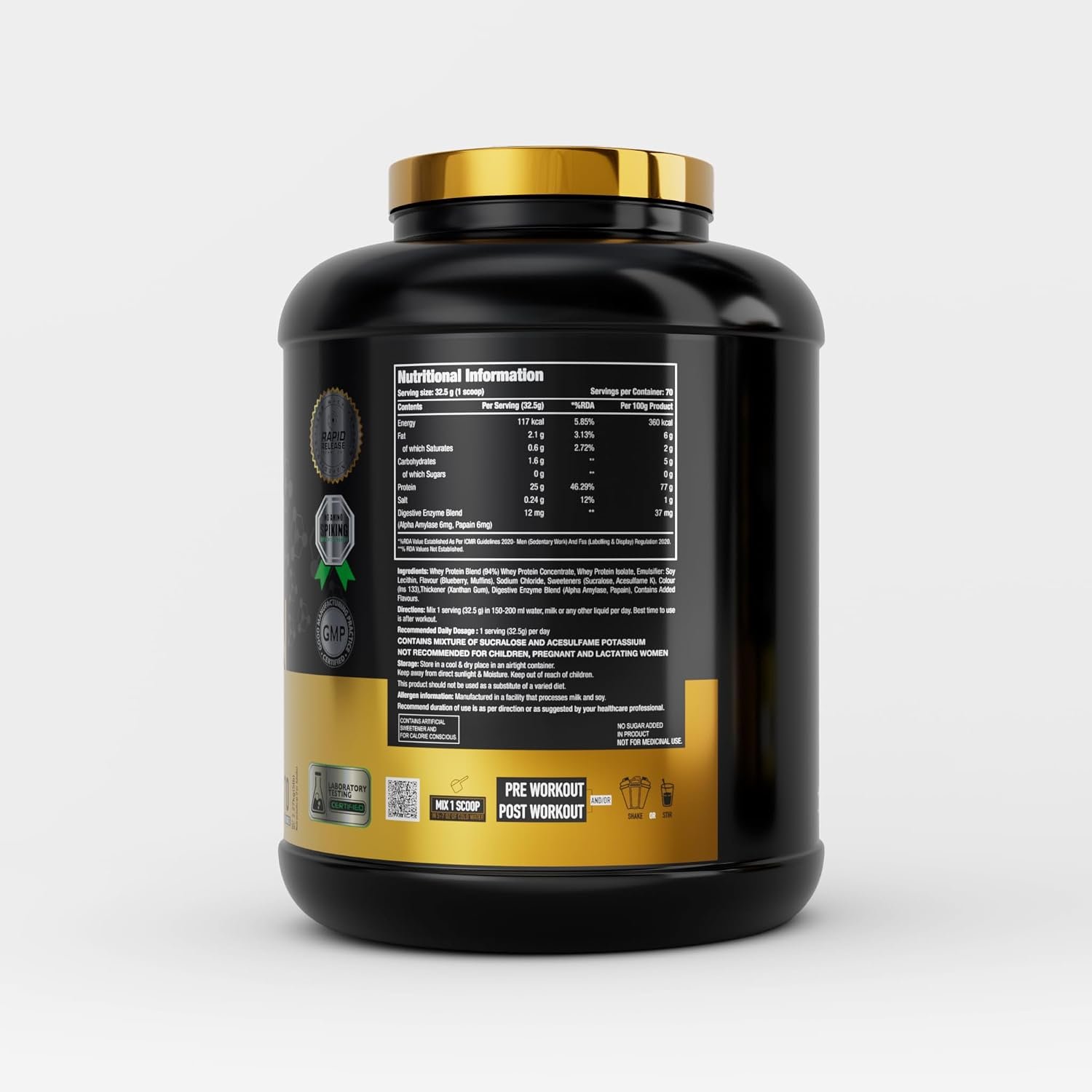 One Science Nutrition Whey Protein Combo | Gluten Free | 25g Protein/Scoop | Muscle Gain | Strength & Exercise Recovery | Free 150g Creatine - Image 3