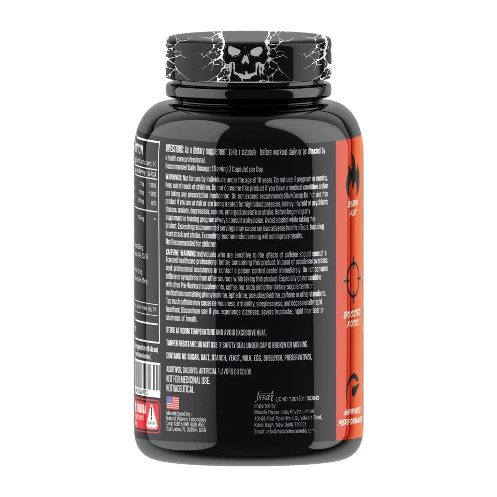 One Science Nutrition Skull Fire Fat Burner | 60 Capsules - Image 2