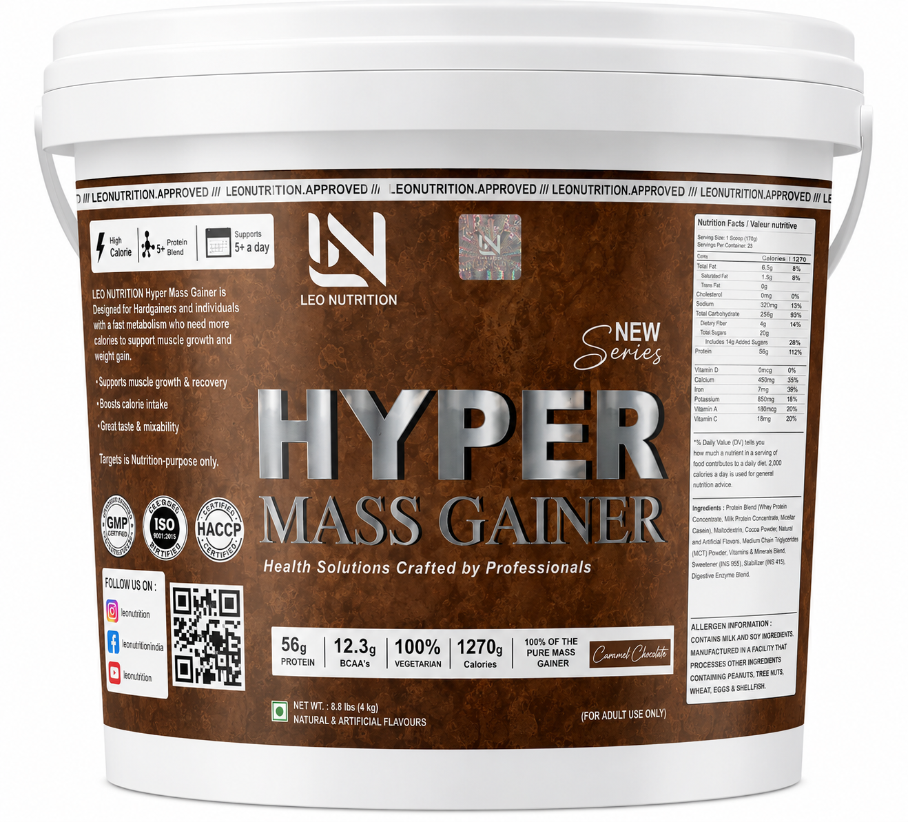 Leo Nutrition Hyper Mass Gainer | 10lbs / 6lbs - Image 2
