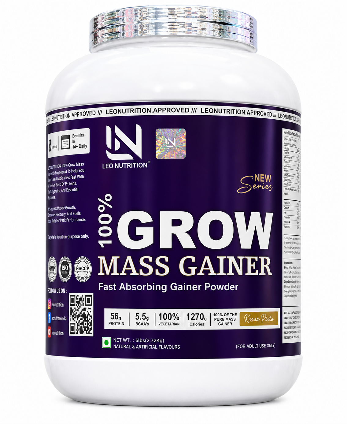 Leo Nutrition Grow Mass Gainer | 10lbs / 6lbs - Image 4